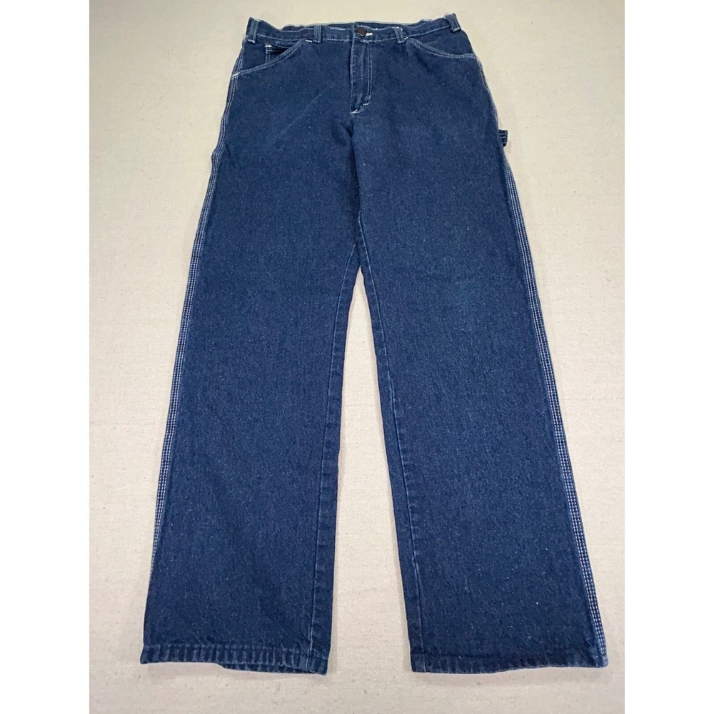 Vintage Dickies Mens Carpenter Jeans 30 Dark Wash Blue Denim Utility Work Pant